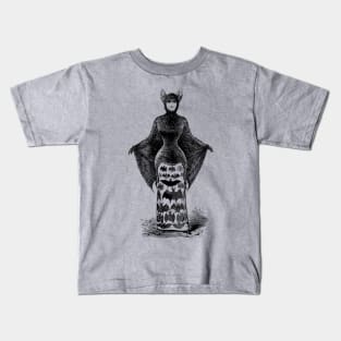 Girl in Victorian Era Bat Costume Kids T-Shirt